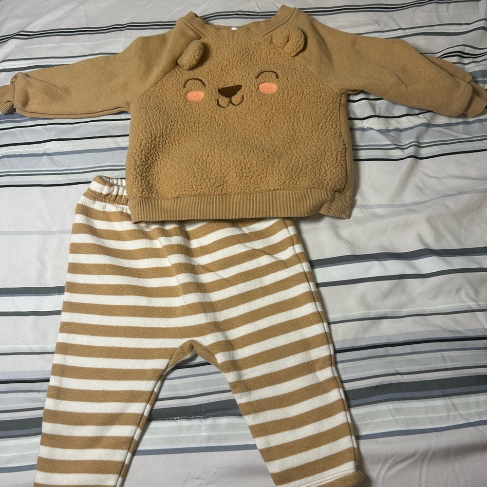 Old Navy Brown and White Striped Pants